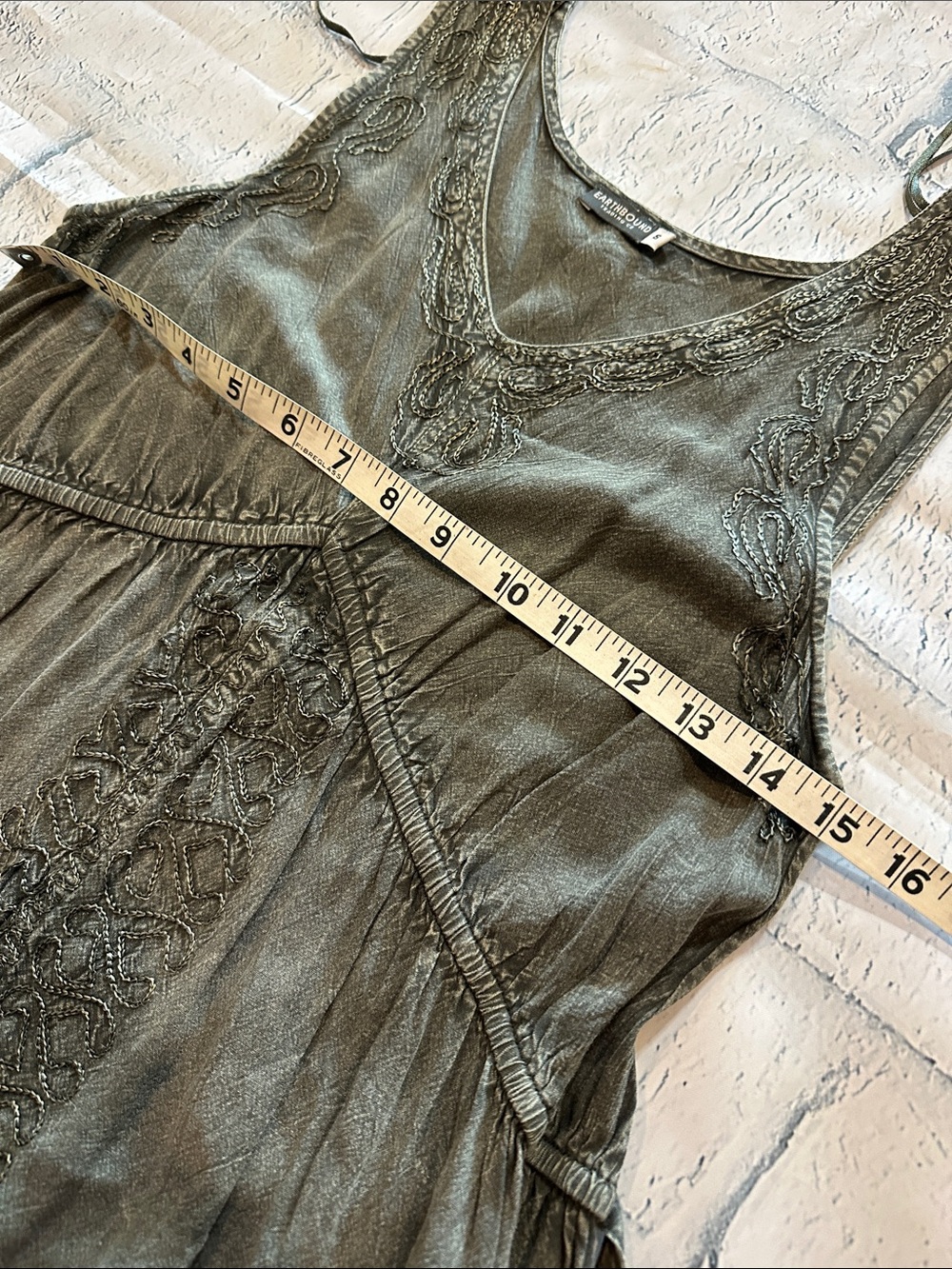 Earthbound Sleeveless Olive Tiered V-Neck Midi Dress - Picture 7 of 11